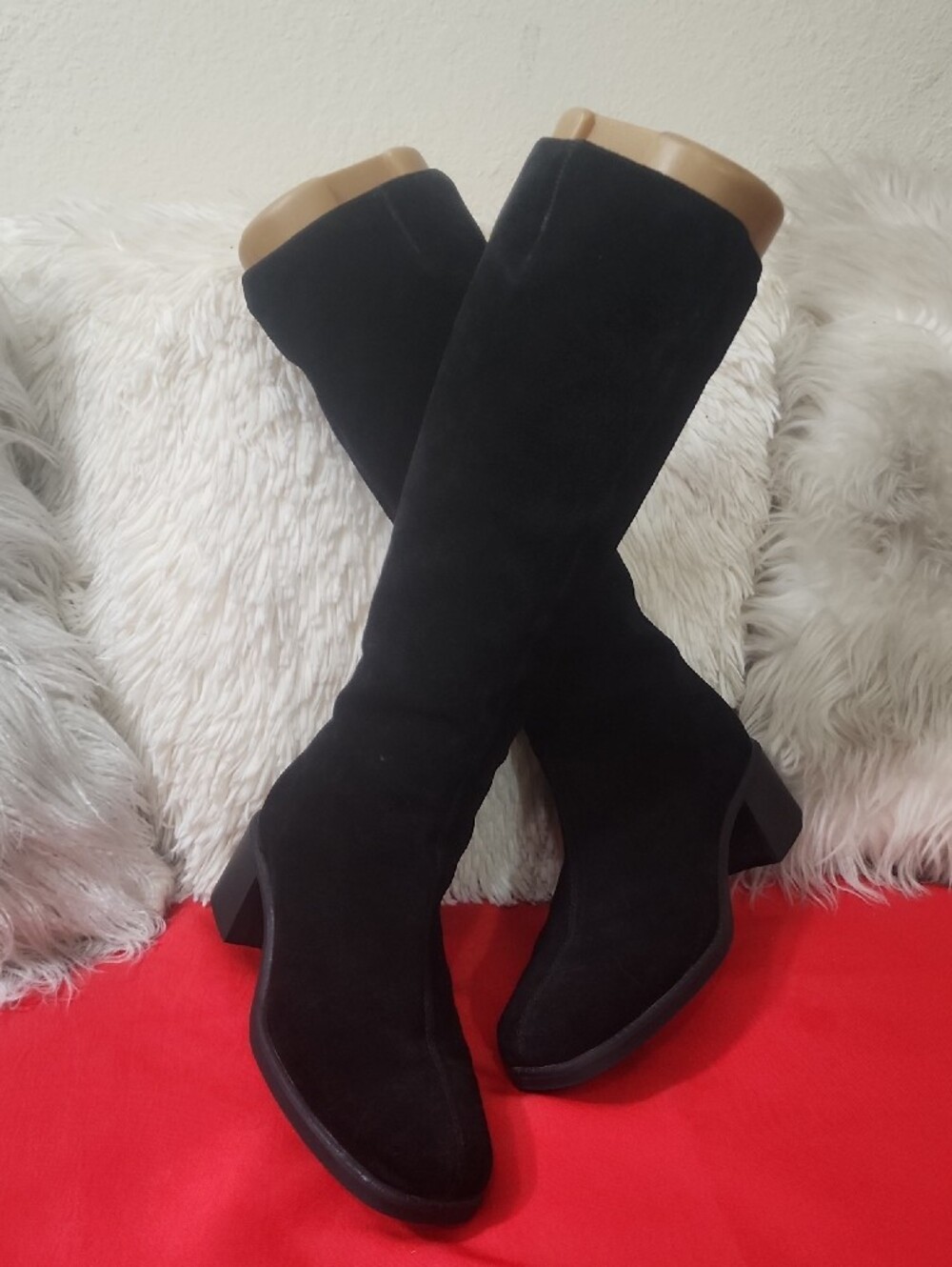 Bernardo Yancy Black Knee Hi Suede Boots